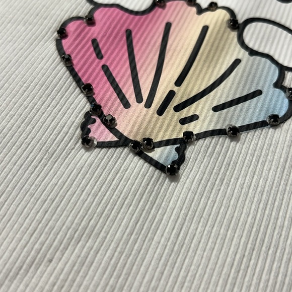 Hello kitty mermaid rhinestone white medium tank top! - Picture 3 of 6
